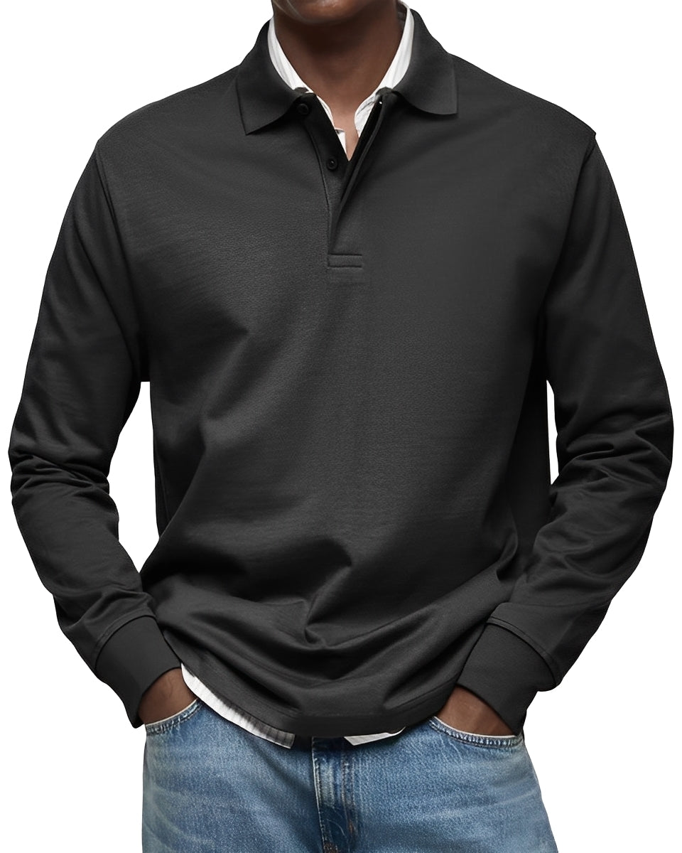 Polo Collar Pullover Sweater for Men - Image 3