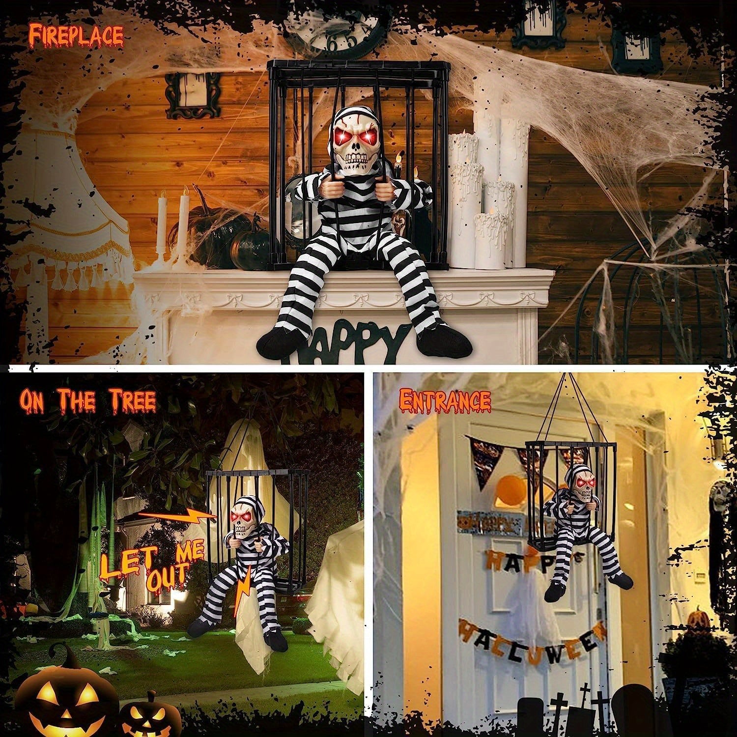 TerrorBone | Animated Screaming Skeleton Halloween Decoration – Motion Sensor Outdoor Creepy Prop