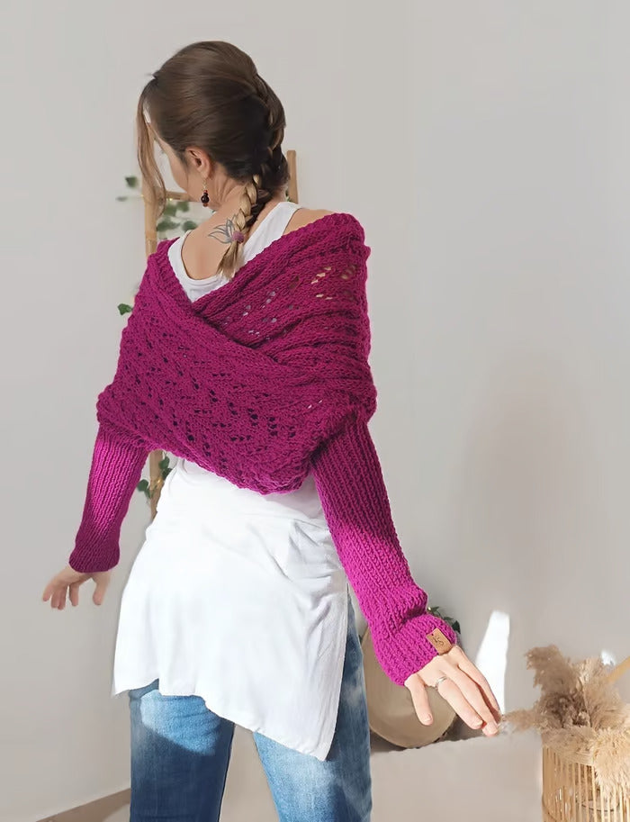 Cozy bohemian-style wrap for women