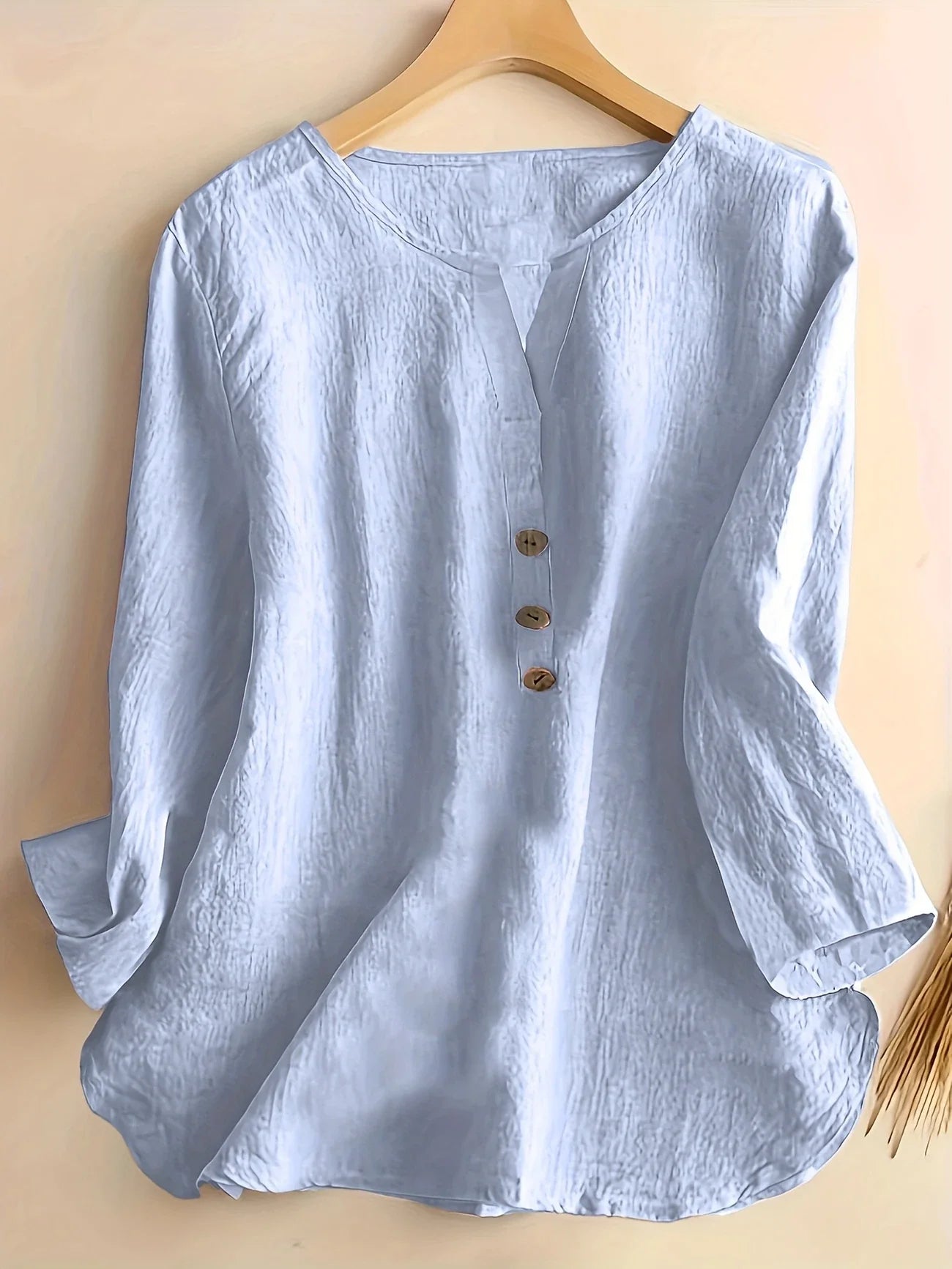 Luna - Casual Cotton and Linen Blouse