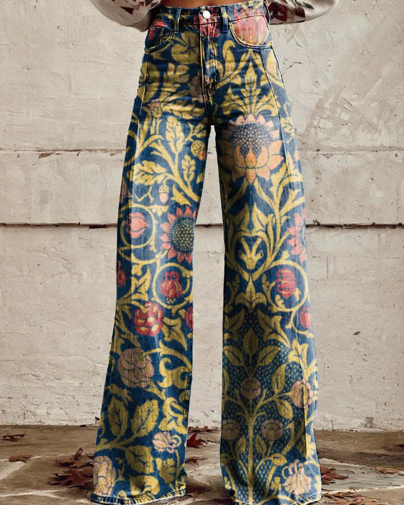 Persephone - Floral Wide Leg Trousers