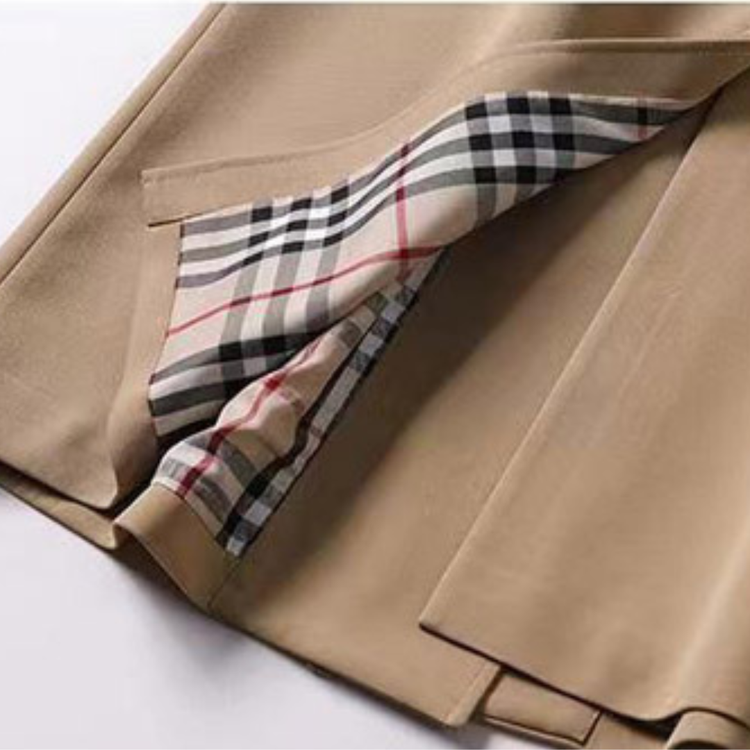 Dámsky klasický kabát Premium Trench Coat - tkanina so zmesou vlny a nadčasový štýl