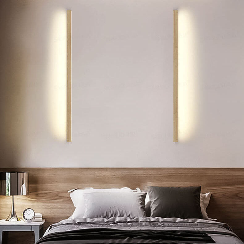 Væglamper Minimalistisk LED-armatur i træ
