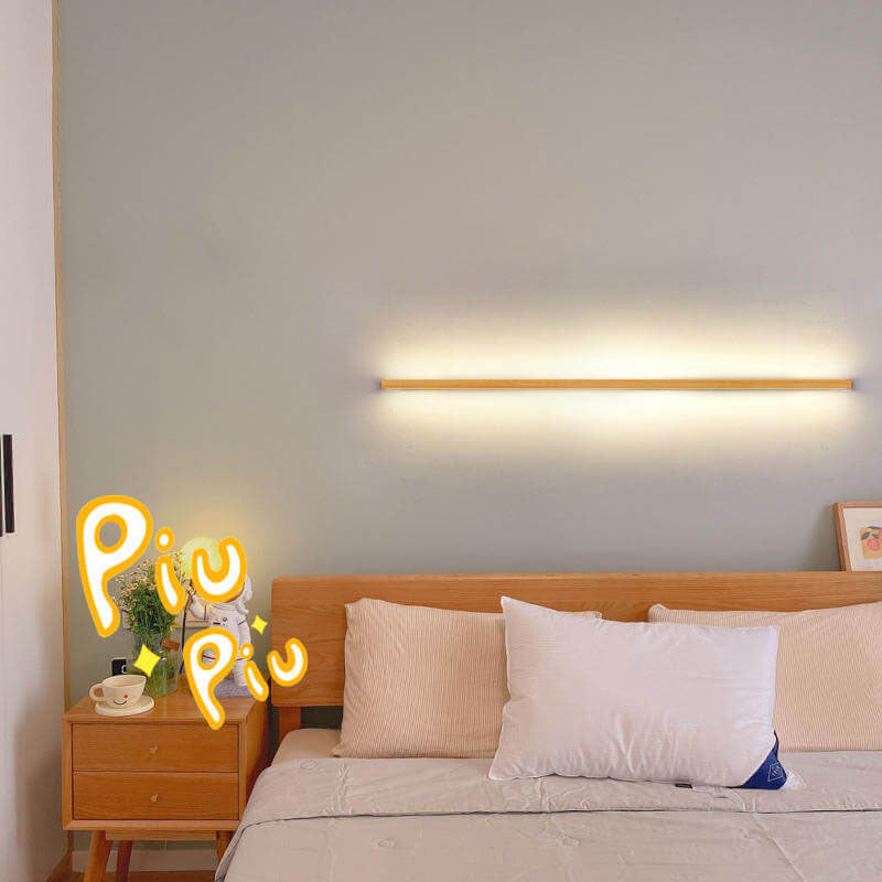 Væglamper Minimalistisk LED-armatur i træ