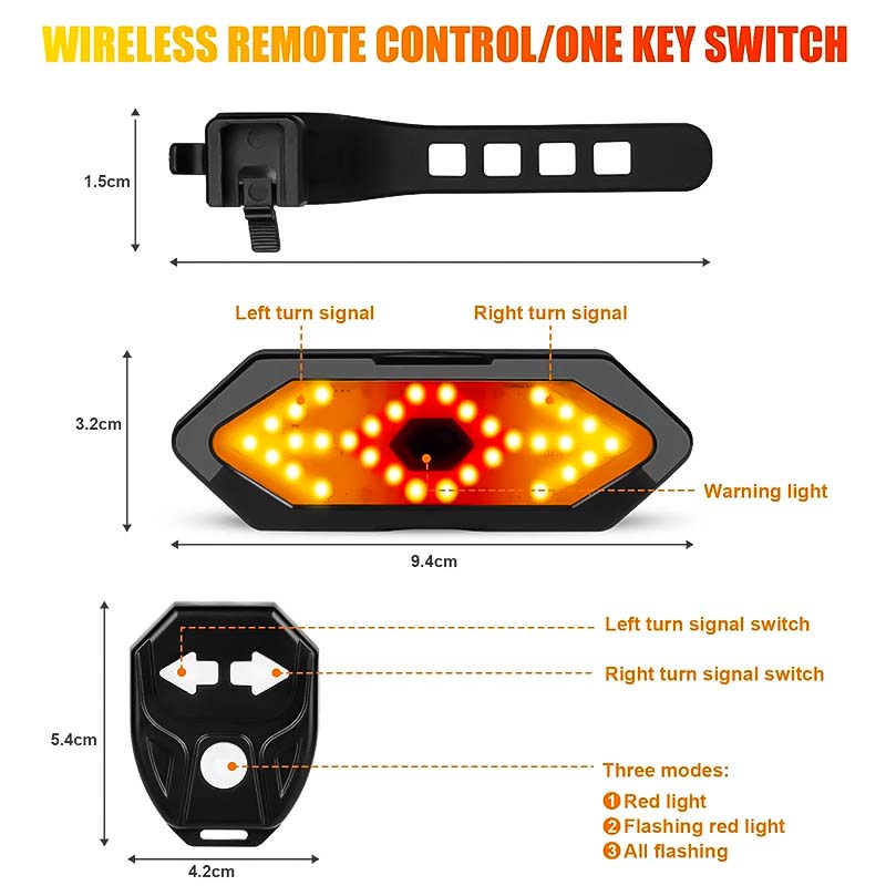 Wireless rear light with indicators