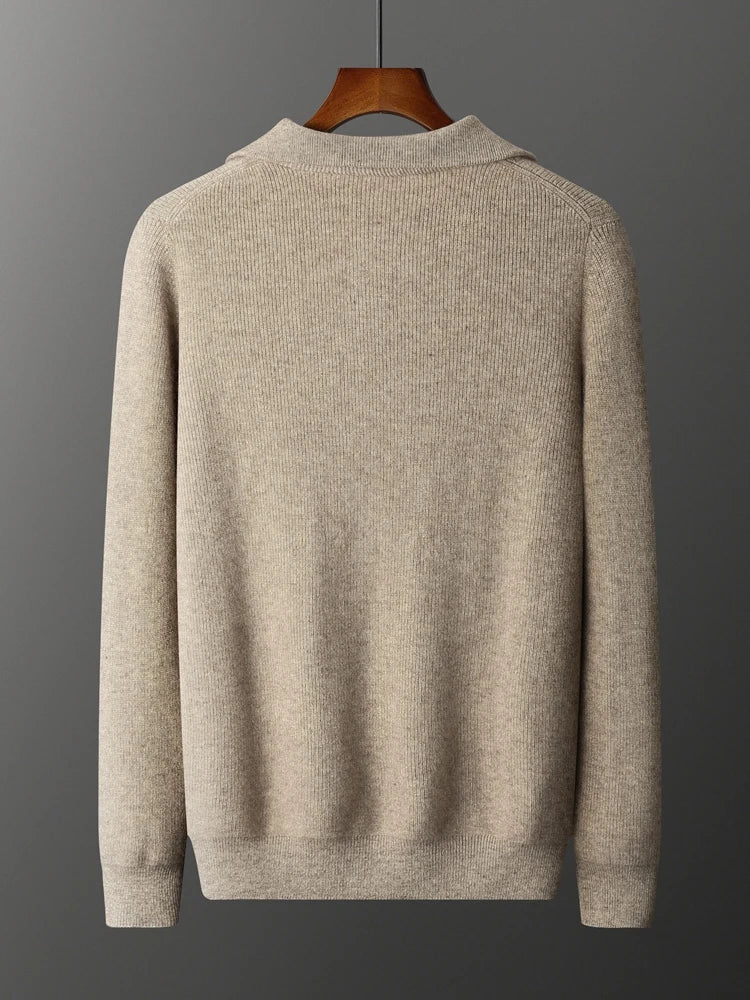 Half-Zip Ribbed Knit Sweater for Men - Image 2