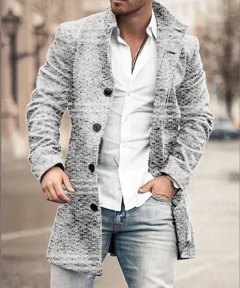 Long, elegant trench coat for men