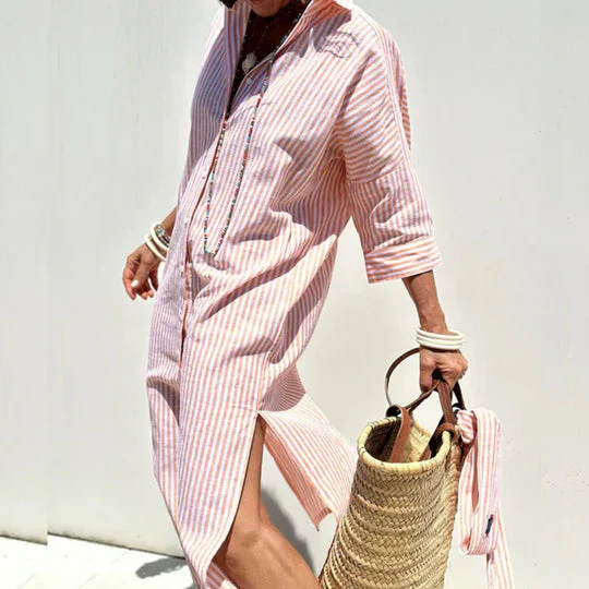 Eska - Loose Fit Striped Shirt Dress