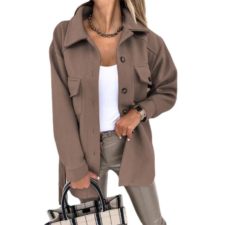 Elegant casual jacket with zipper and slim fit - women