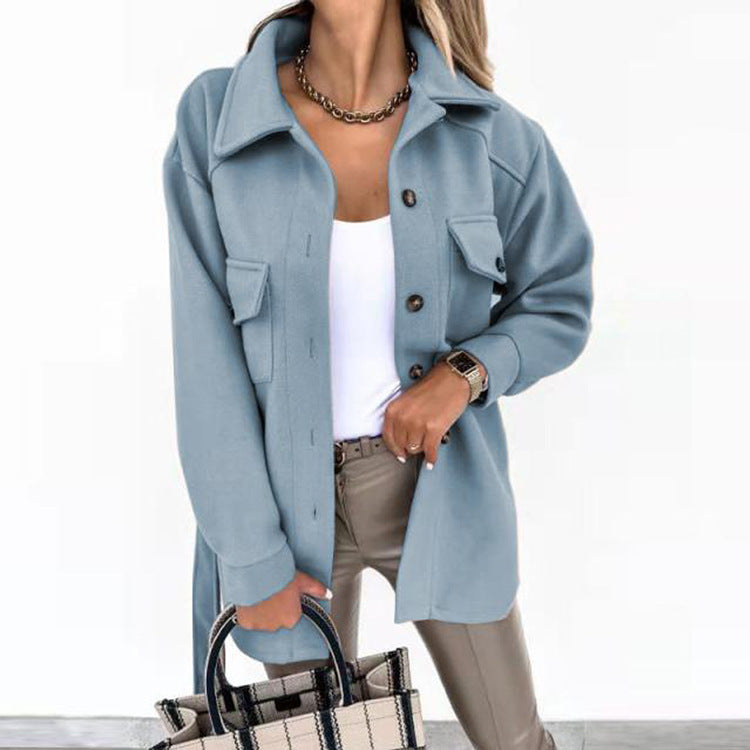 Elegant casual jacket with zipper and slim fit - women