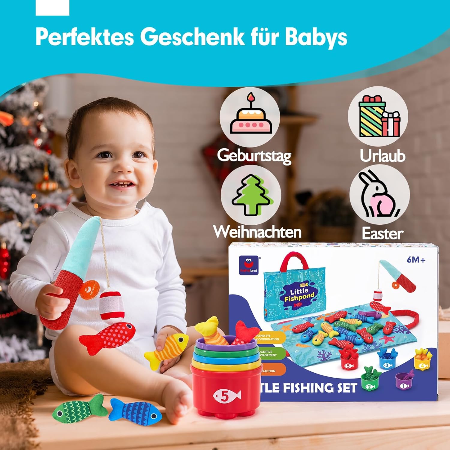 Gioco di pesca giocattoli Montessori per bambini