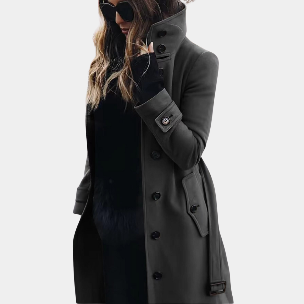 Belted Double-Breasted Coat for Women - Image 2