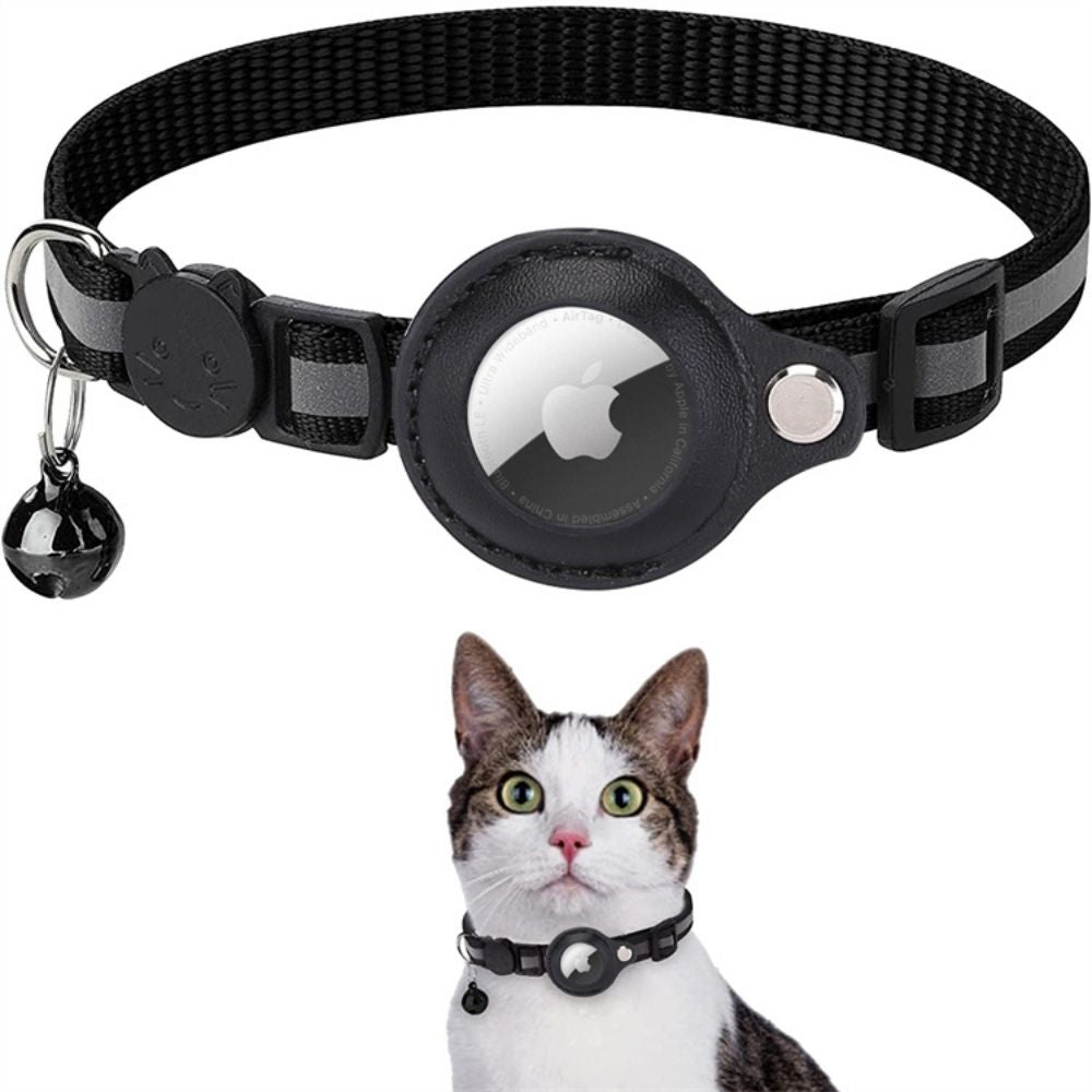 CAT GPS tracker collar with quick-release fastener and reflective design for improved night visibility