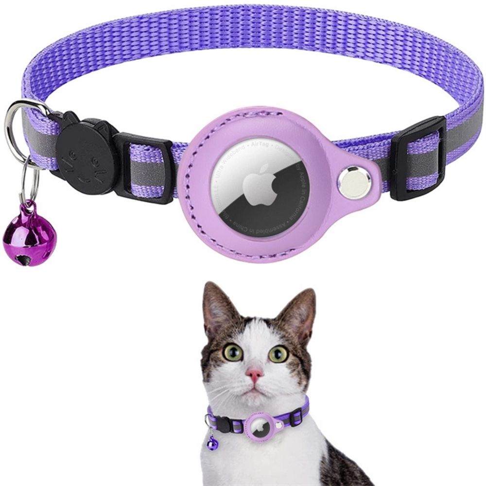 CAT GPS tracker collar with quick-release fastener and reflective design for improved night visibility