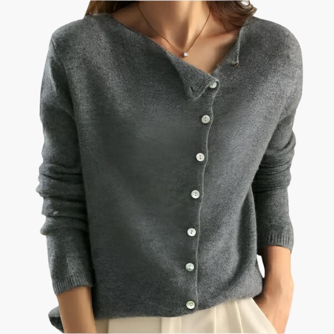 Button-Front Knit Sweater for Women - Image 1