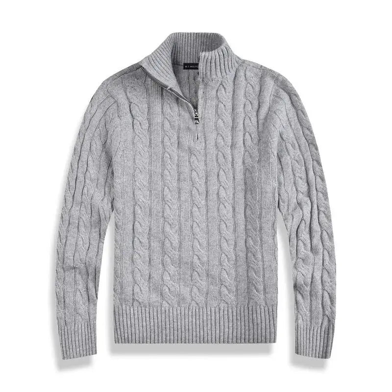Quarter Zip Cable Knit Sweater for Men - Image 2