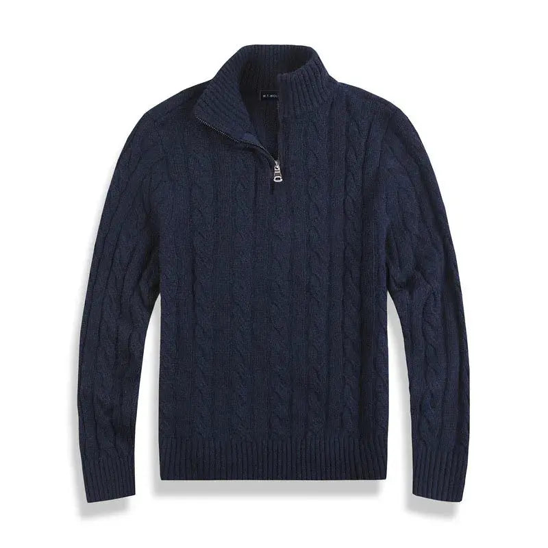 Quarter Zip Cable Knit Sweater for Men - Image 6