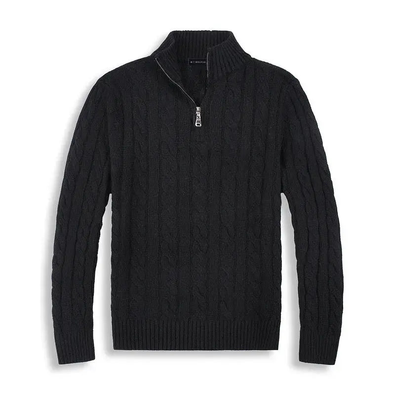 Quarter Zip Cable Knit Sweater for Men - Image 7