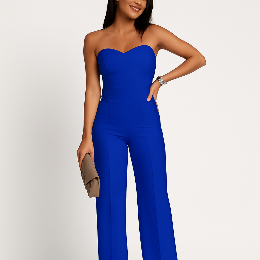 Jumpsuit with model blue