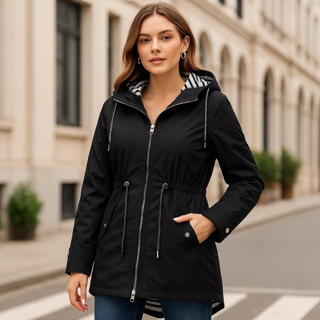 Beatrice | Waterproof parka - Adjustable fit with striped hood lining