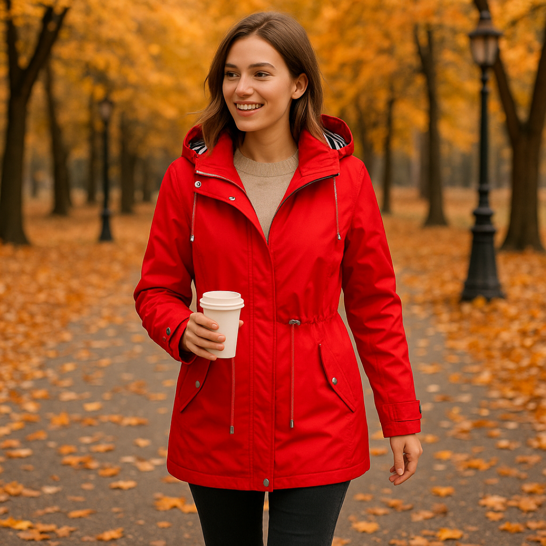 Beatrice | Waterproof parka - Adjustable fit with striped hood lining