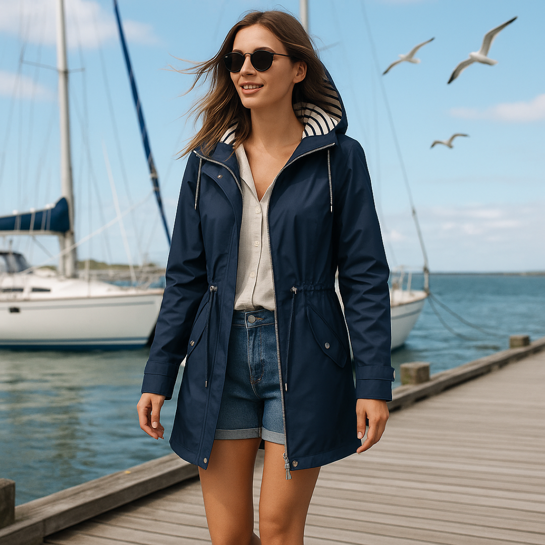 Beatrice | Waterproof parka - Adjustable fit with striped hood lining