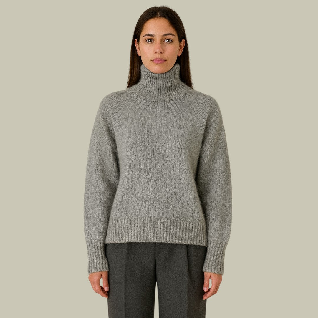 Relaxed Fit Turtleneck Sweater for Women - Image 1