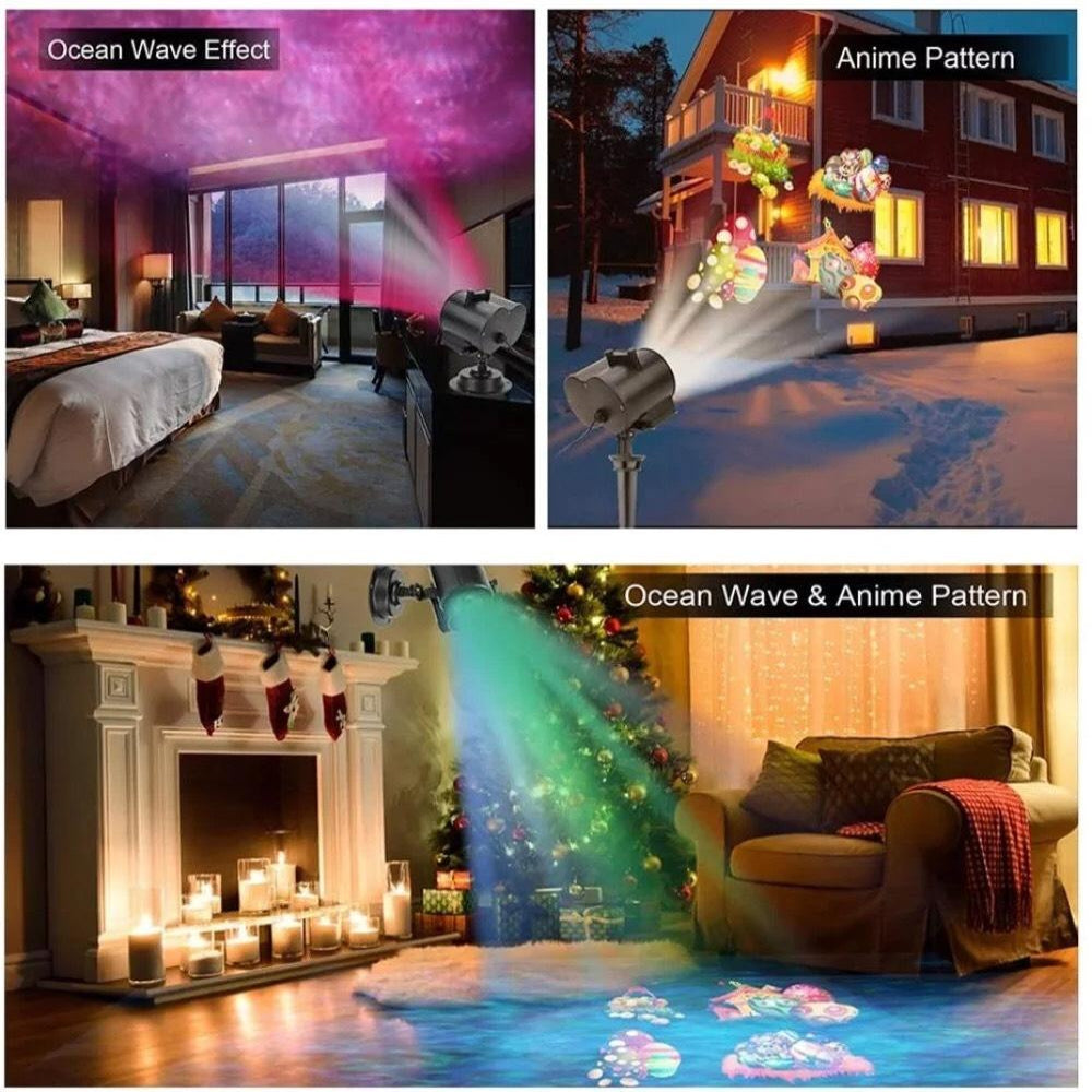 Proiector impermeabil pentru pomul de Crăciun în aer liber cu afișaj LED