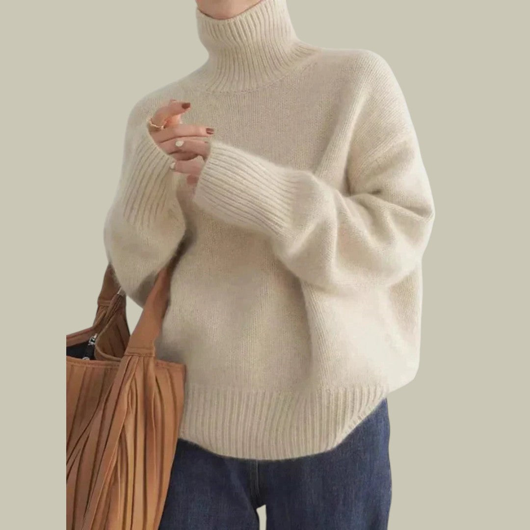 Relaxed Fit Turtleneck Sweater for Women - Image 3