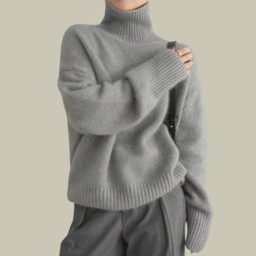 Relaxed Fit Turtleneck Sweater for Women - Image 4