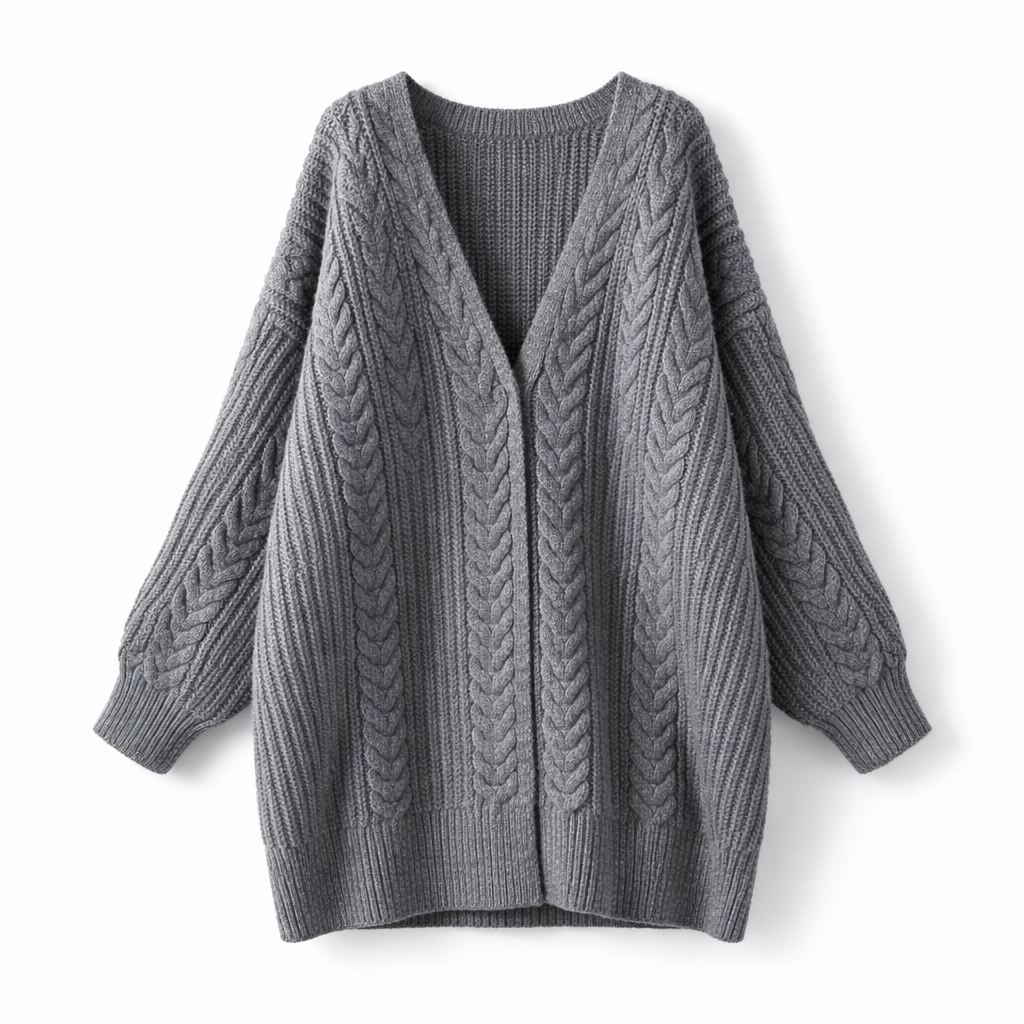 Wool Long Ladies Waistcoat gray