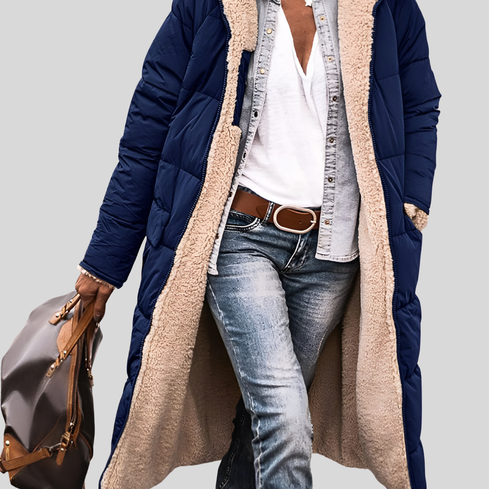 Hooded Puffer Long Coat for Women - Image 10