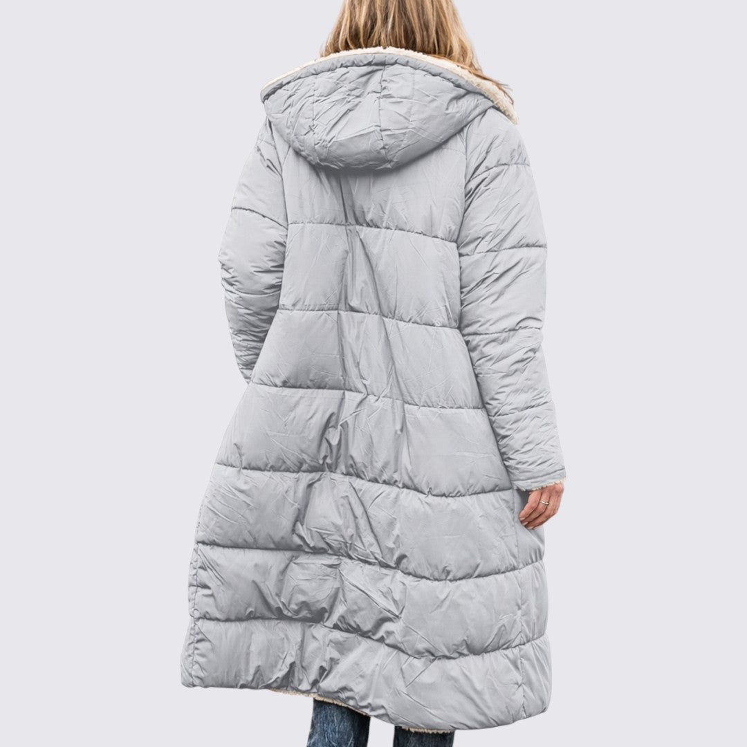 Hooded Puffer Long Coat for Women - Image 2