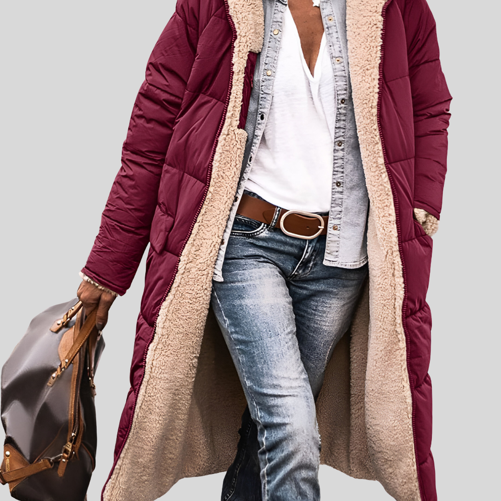 Hooded Puffer Long Coat for Women - Image 5