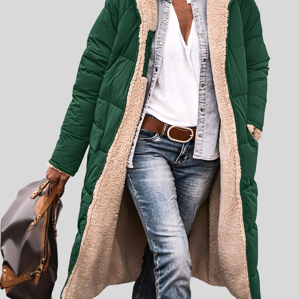 Hooded Puffer Long Coat for Women - Image 6