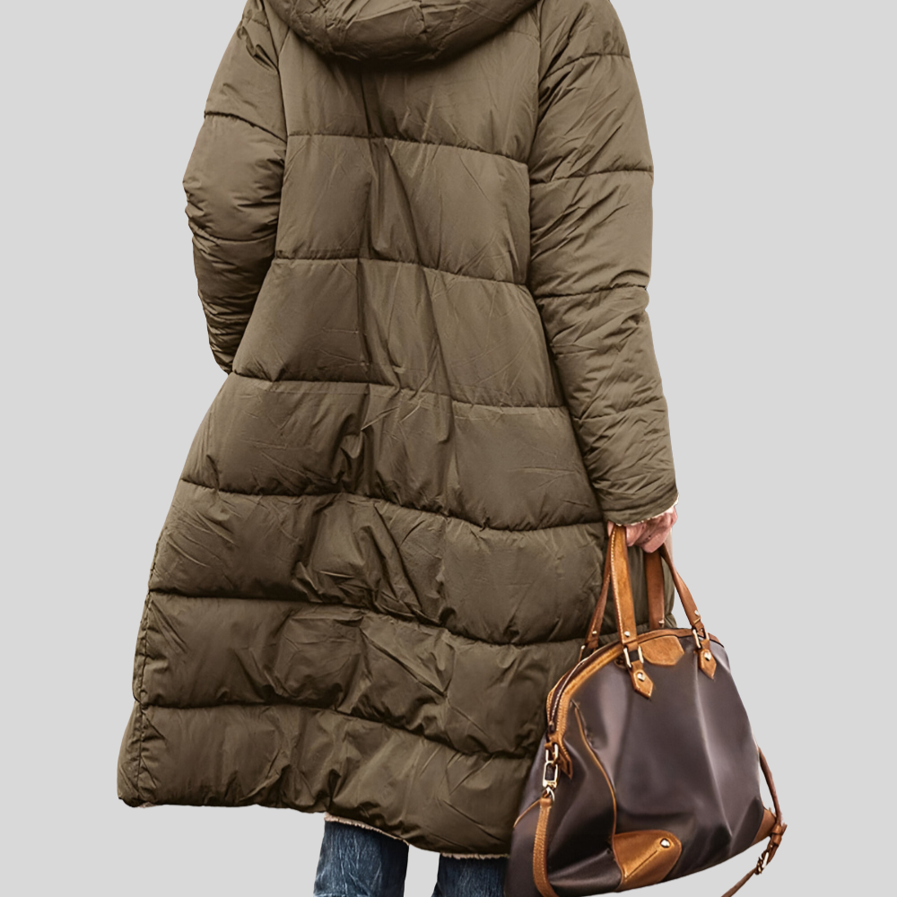 Hooded Puffer Long Coat for Women - Image 8