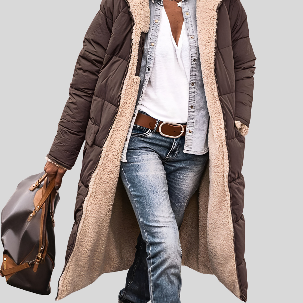 Hooded Puffer Long Coat for Women - Image 9