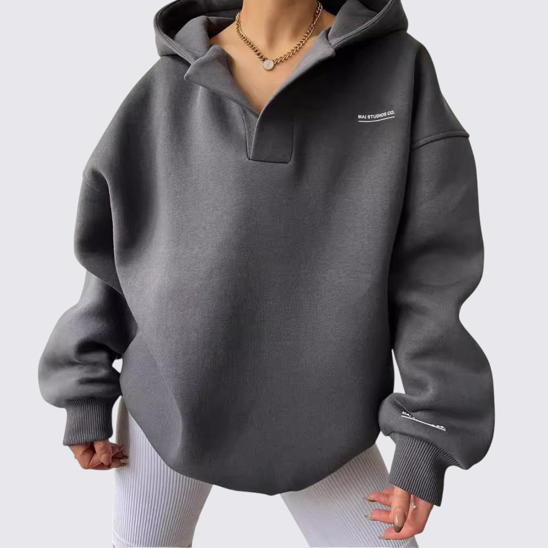 Collared Oversized Hoodie for Women - Image 1