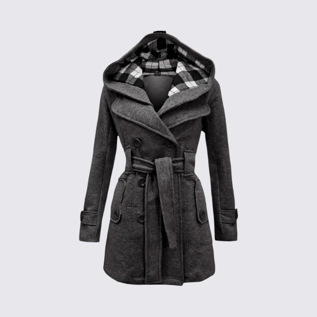 Hooded Belted Coat for Women - Image 7