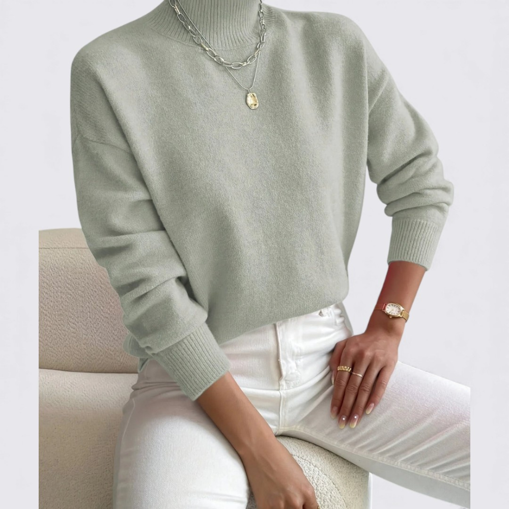 Turtleneck Relaxed Fit Sweater for Women - Image 10