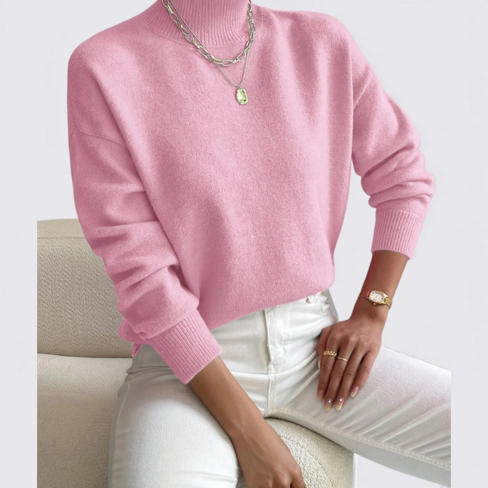 Turtleneck Relaxed Fit Sweater for Women - Image 2