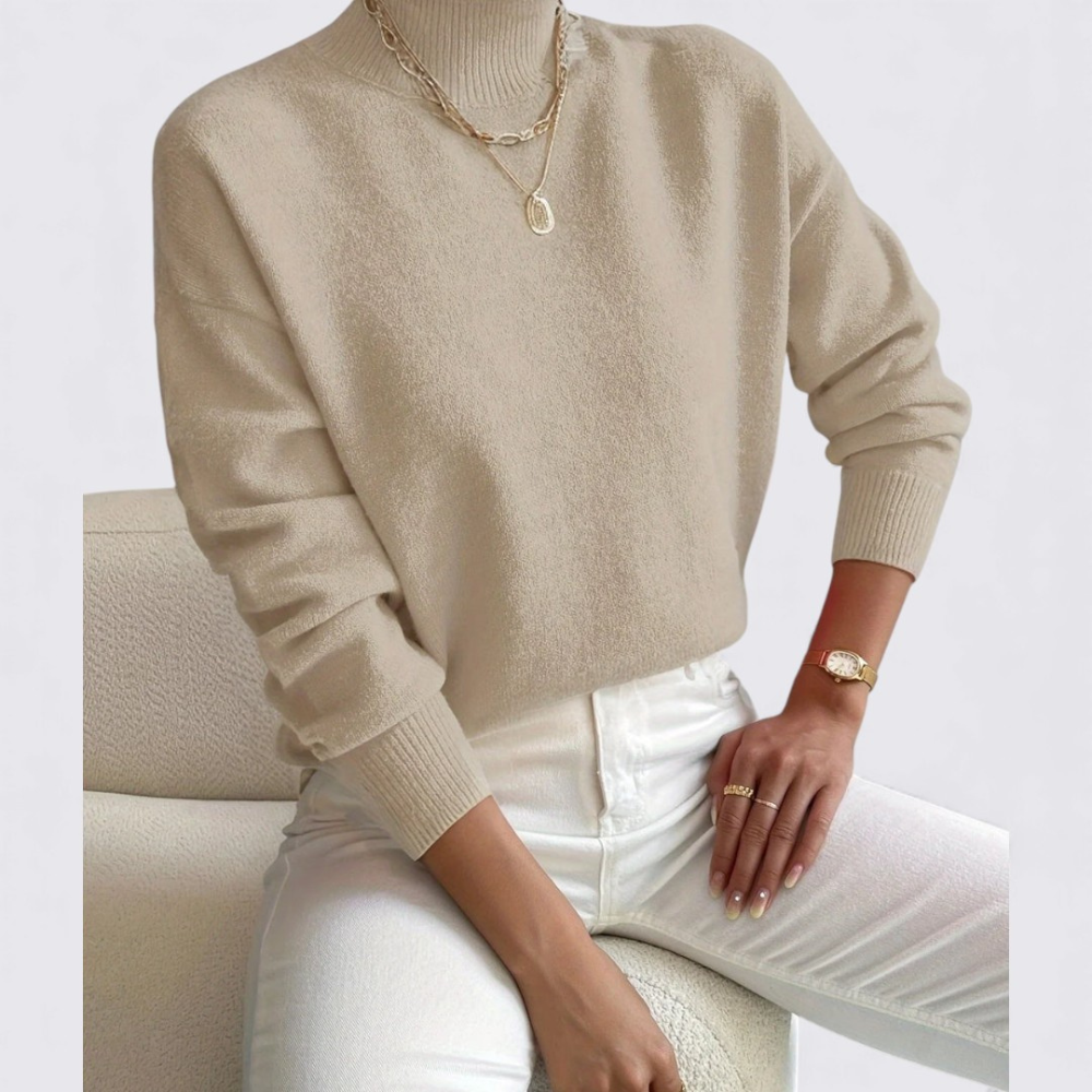 Turtleneck Relaxed Fit Sweater for Women - Image 4