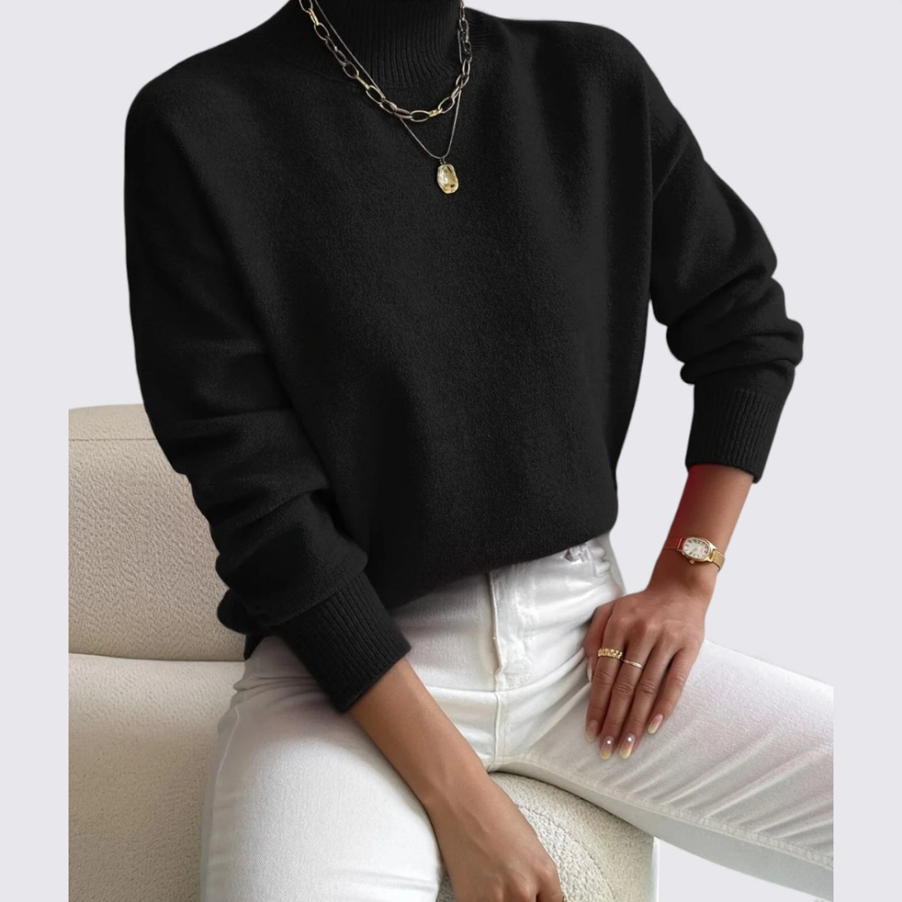 Turtleneck Relaxed Fit Sweater for Women - Image 5