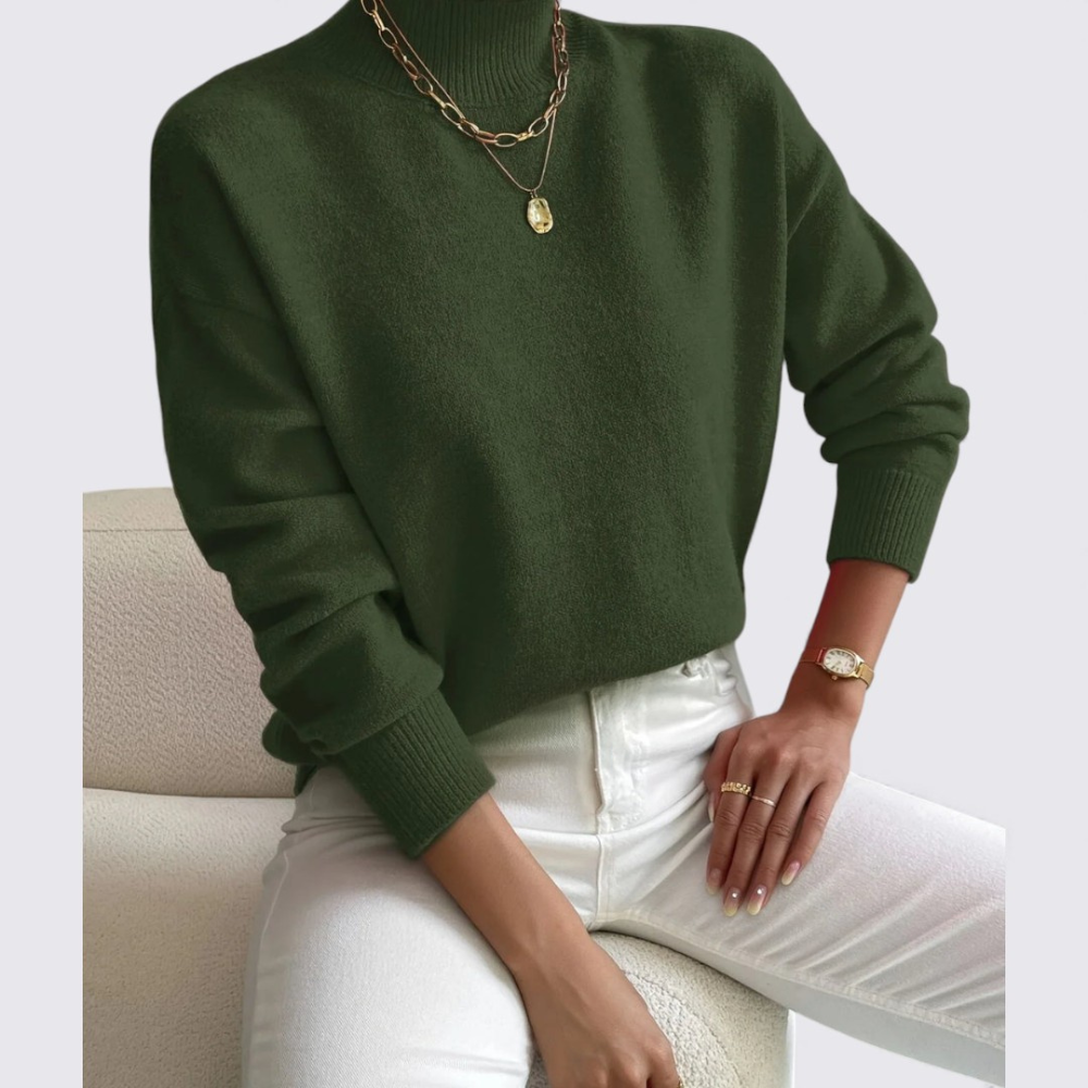 Turtleneck Relaxed Fit Sweater for Women - Image 8