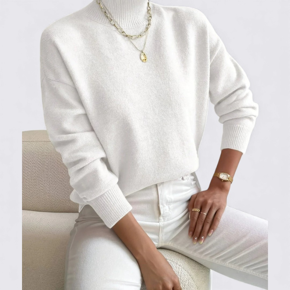 Turtleneck Relaxed Fit Sweater for Women - Image 1