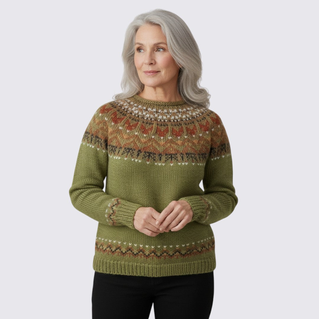 Fair Isle Crew Neck Sweater for Women - Image 3