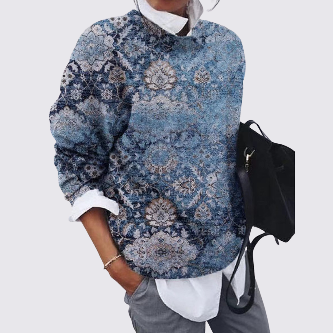 Printed Crew Neck Sweater for Women - Image 4