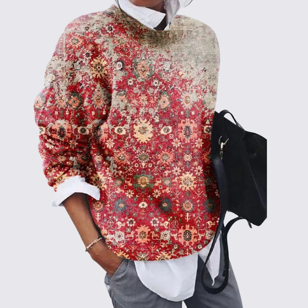 Printed Crew Neck Sweater for Women - Image 5