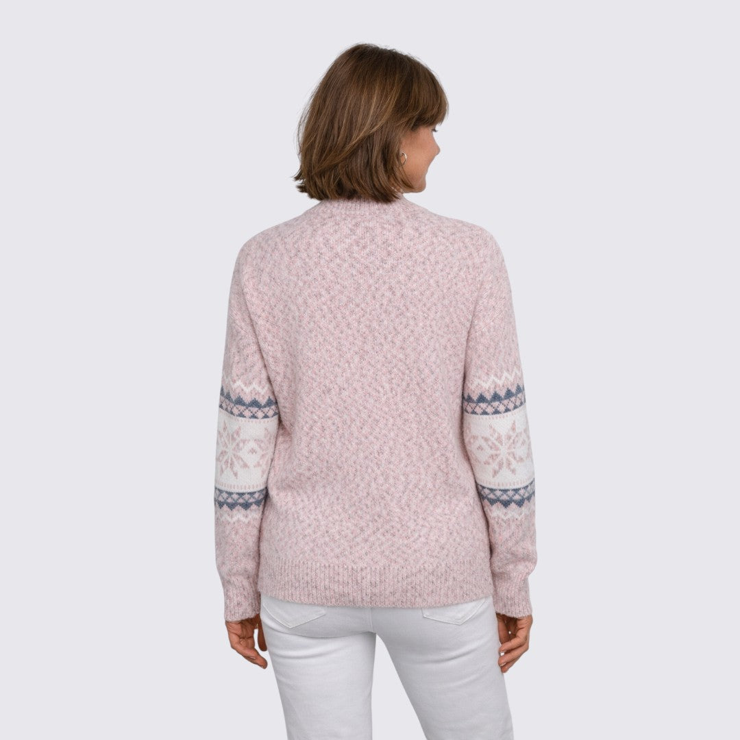 Fair Isle Mock Neck Sweater for Women - Image 6
