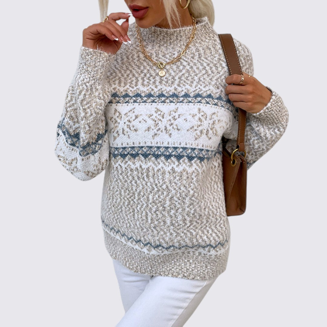 Fair Isle Mock Neck Sweater for Women - Image 8